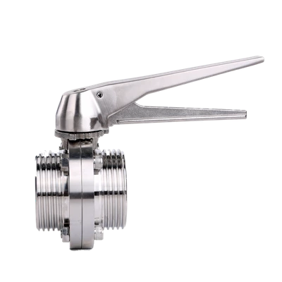 Sanitary Stainless Steel Union End Butterfly Valve
