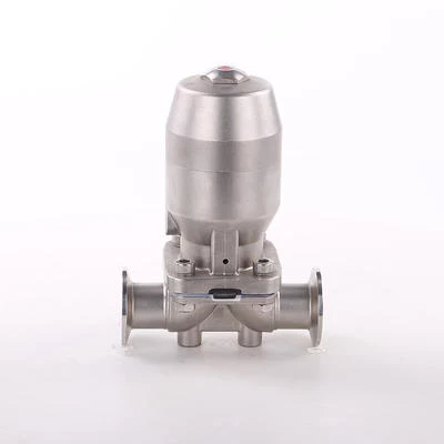 Stainless Steel Sanitary Clamp Manual Diaphragm Valve Pneumatic With SS304 Actuator