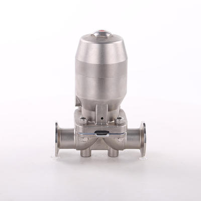 Stainless Steel Sanitary Clamp Manual Diaphragm Valve Pneumatic With SS304 Actuator