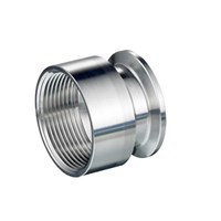 Sanitary Stainless Steel Clamp with NPT Thread Adapters