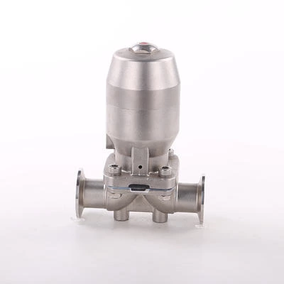 Stainless Steel Sanitary Clamp Manual Diaphragm Valve Pneumatic With SS304 Actuator