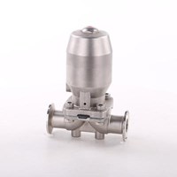 Stainless Steel Sanitary Clamp Manual Diaphragm Valve Pneumatic With SS304 Actuator
