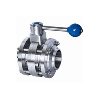 Sanitary Three Piece Welding Butterfly Valve