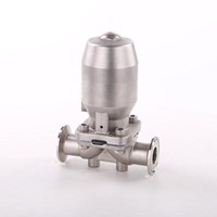 Stainless Steel Sanitary Clamp Manual Diaphragm Valve Pneumatic With SS304 Actuator
