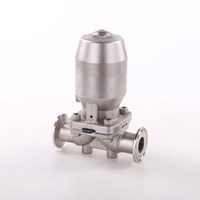 Stainless Steel Sanitary Clamp Manual Diaphragm Valve Pneumatic With SS304 Actuator