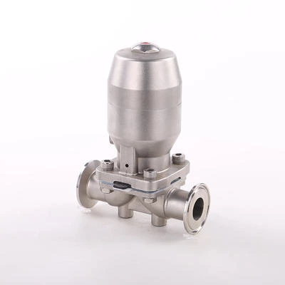 Stainless Steel Sanitary Clamp Manual Diaphragm Valve Pneumatic With SS304 Actuator