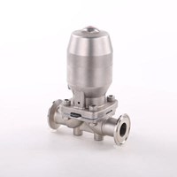 Stainless Steel Sanitary Clamp Manual Diaphragm Valve Pneumatic With SS304 Actuator