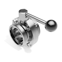 Sanitary Male Thread Threaded Manual Butterfly Valve