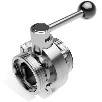 Sanitary Male Thread Threaded Manual Butterfly Valve