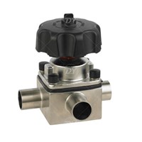 Sanitary Stainless Steel Three Way Manual Diaphragm Valve