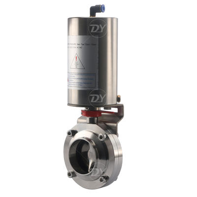 Stainless Steel Sanitary Pneumatic Actuated Butterfly Valve