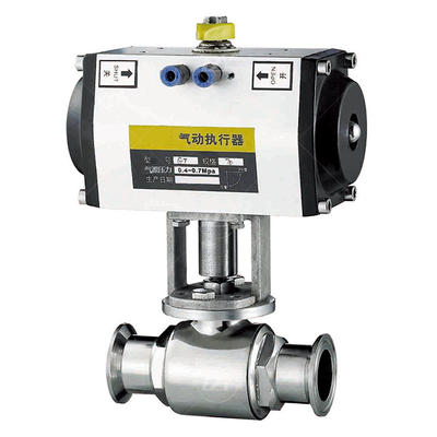 Stainless Steel Pneumatic Sanitary Ball Valve with Aluminum Actuator