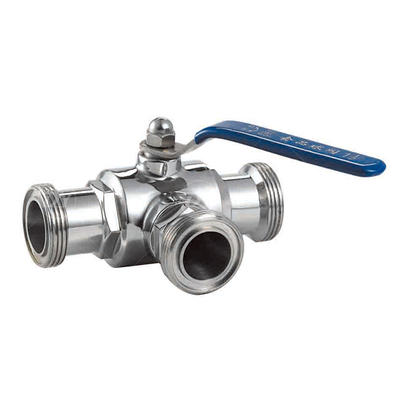 Stainless steel hygienic 3-way ball valve