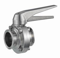 Sanitary Clamped Butterfly Valve with Stainless Steel Gripper Handle
